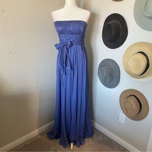Y2K BCBGMaxAzria Strapless Silk Gown in Periwinkle